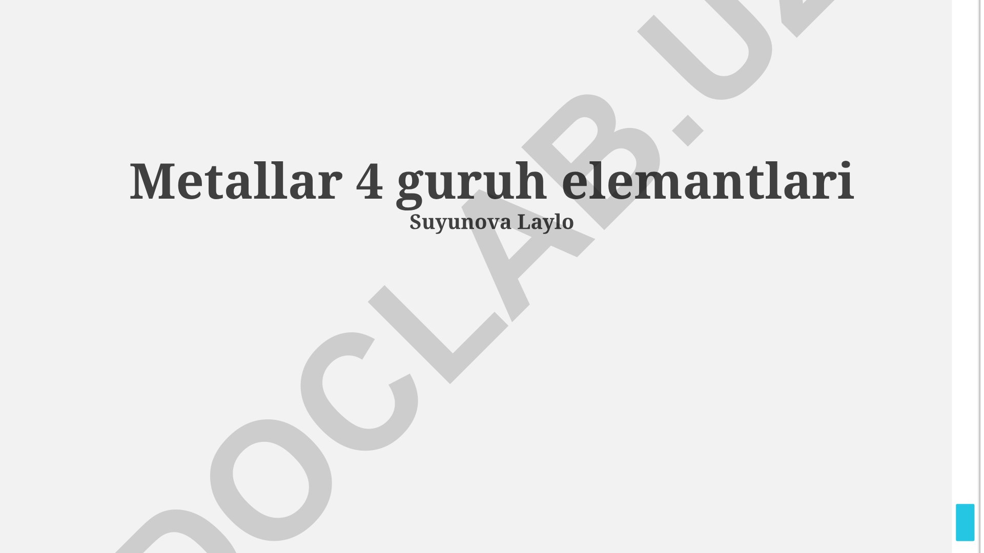 4-guruh metallarning elektron tuzilishi va qotishmalari