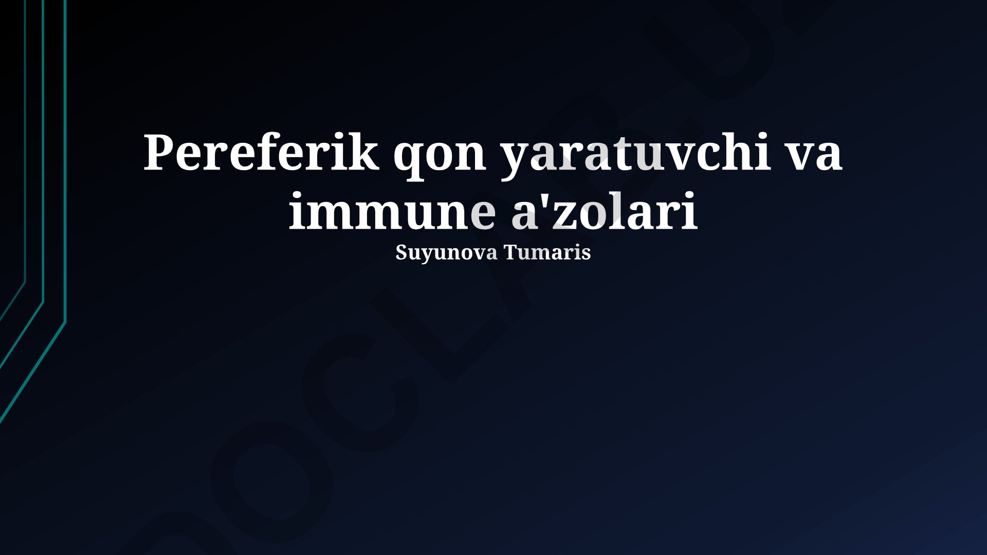 Qon yaratuvchi va immunitet a'zolarining periferik tuzilmalari
