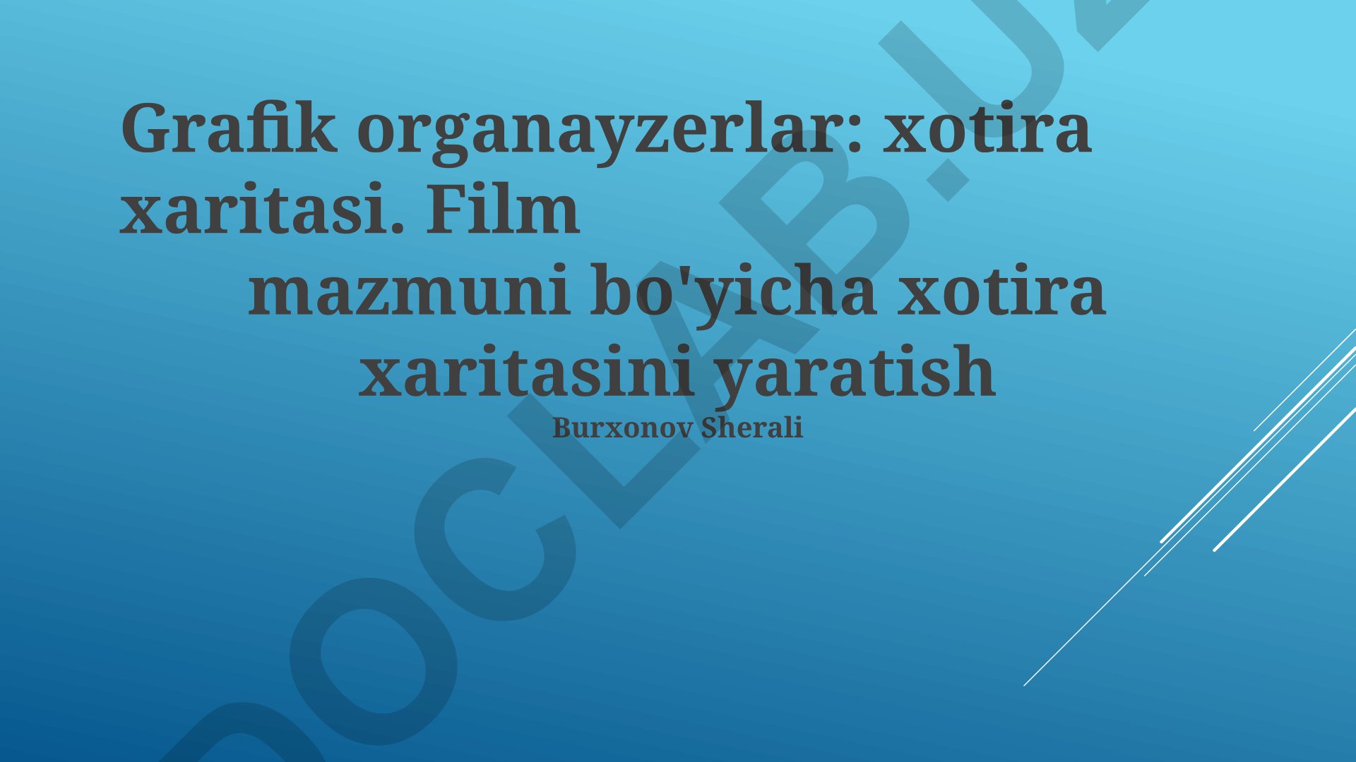 Grafik organayzerlar: film mazmuni bo'yicha xotira xaritasi yaratish