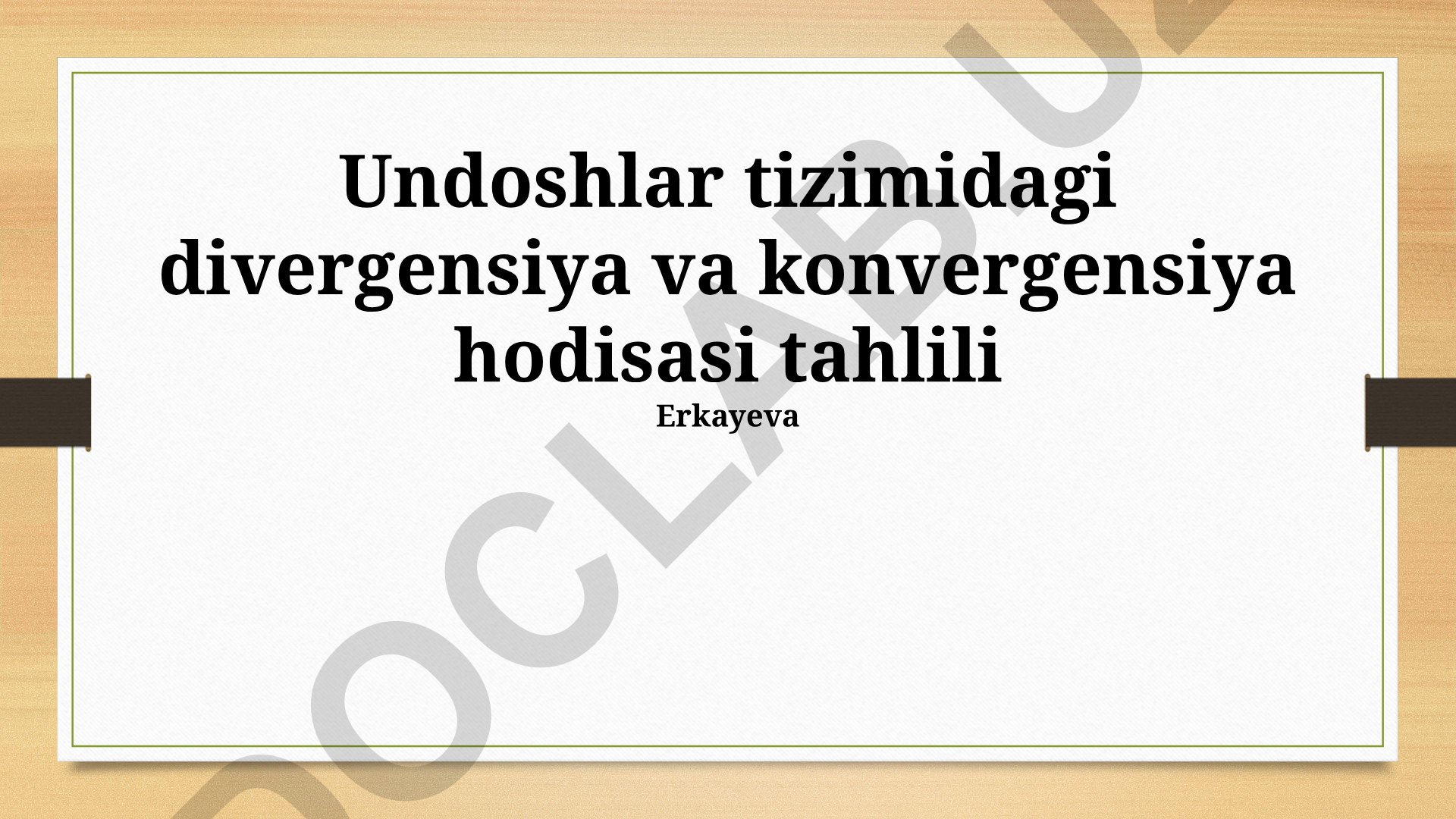 Undoshlar tizimidagi divergensiya va konvergensiya hodisasi tahlili