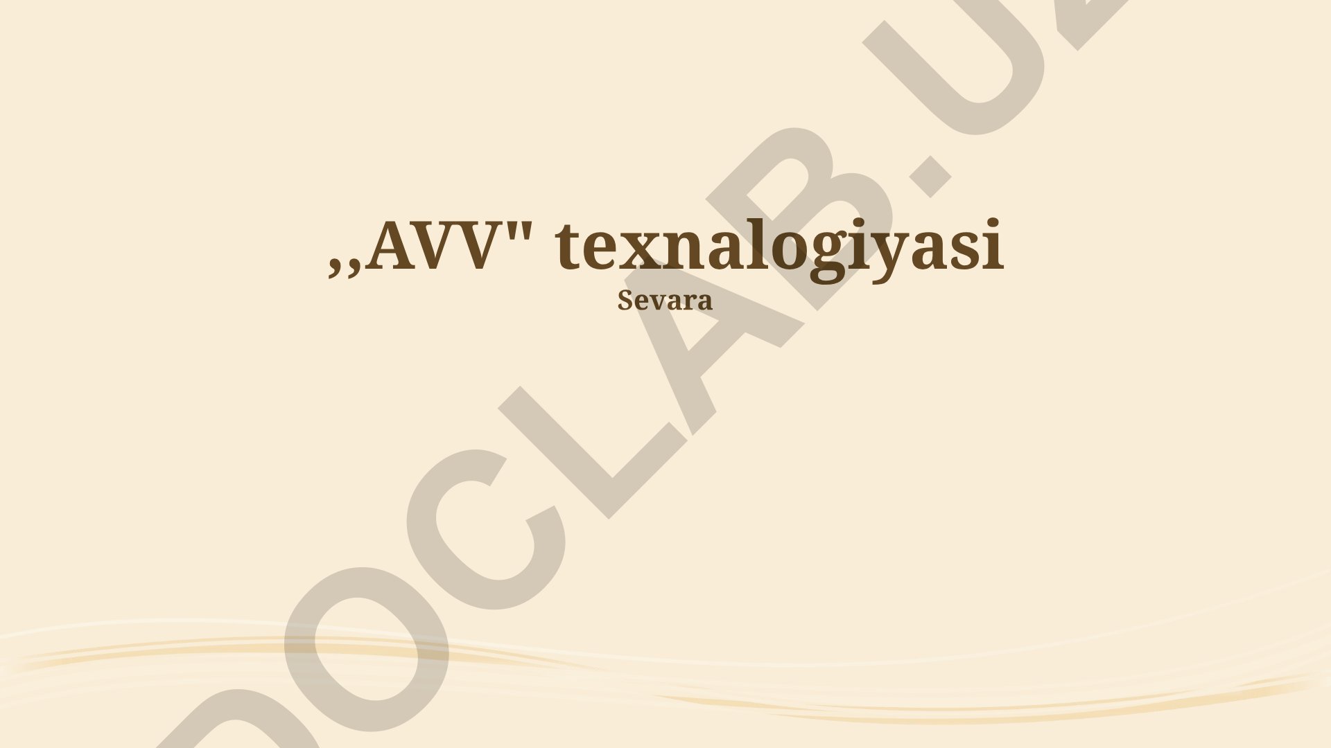 AVV texnologiyasi kelajagi, rivojlanishi va amaliy qo'llanilishi