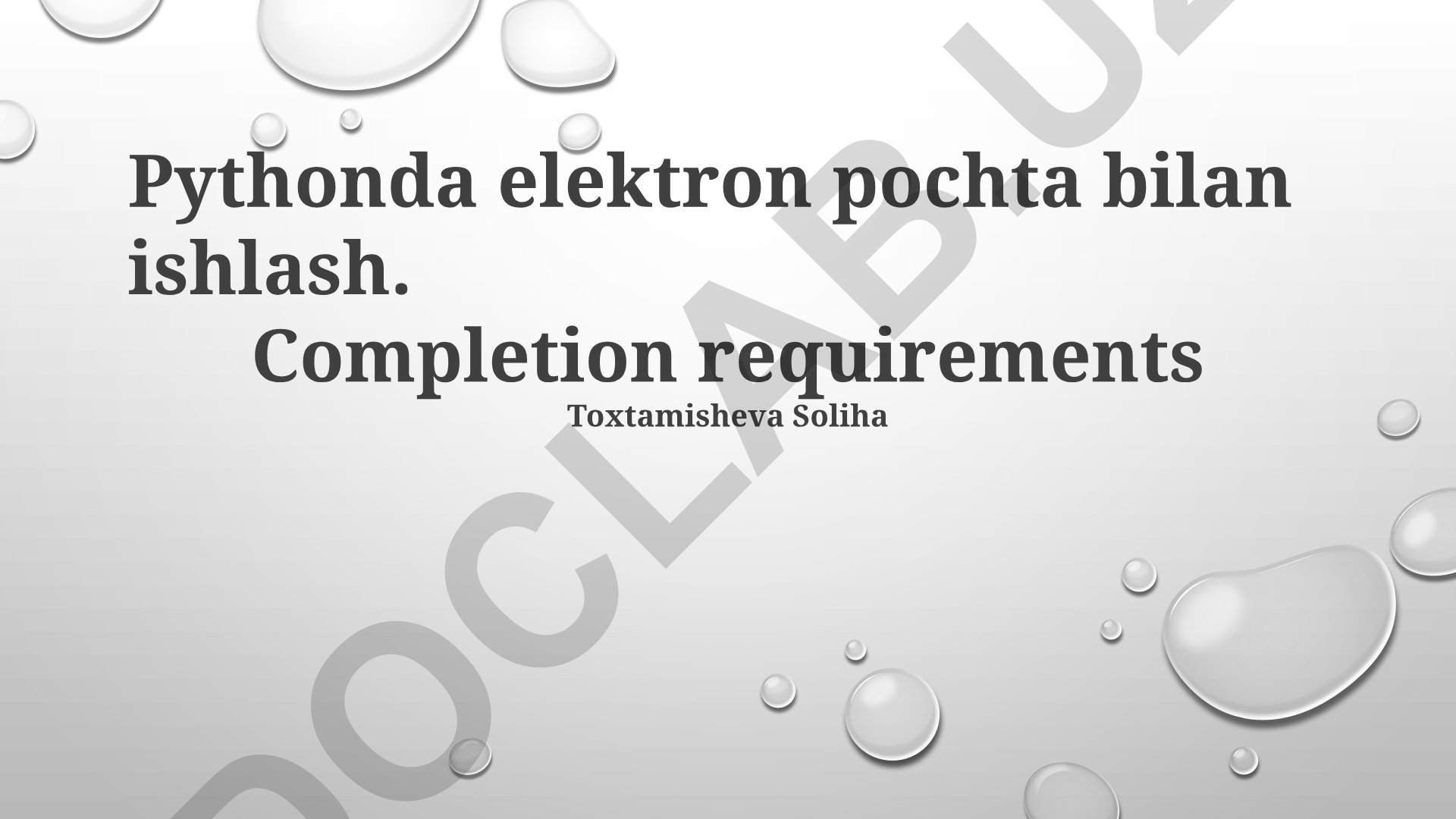 Pythonda elektron pochta bilan ishlash