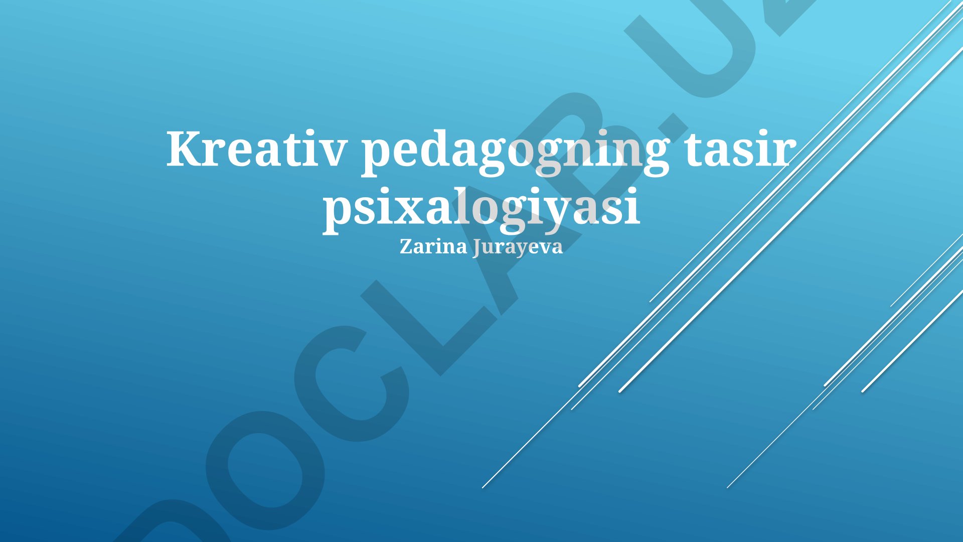 Kreativ pedagogning ta'sir psixologiyasi