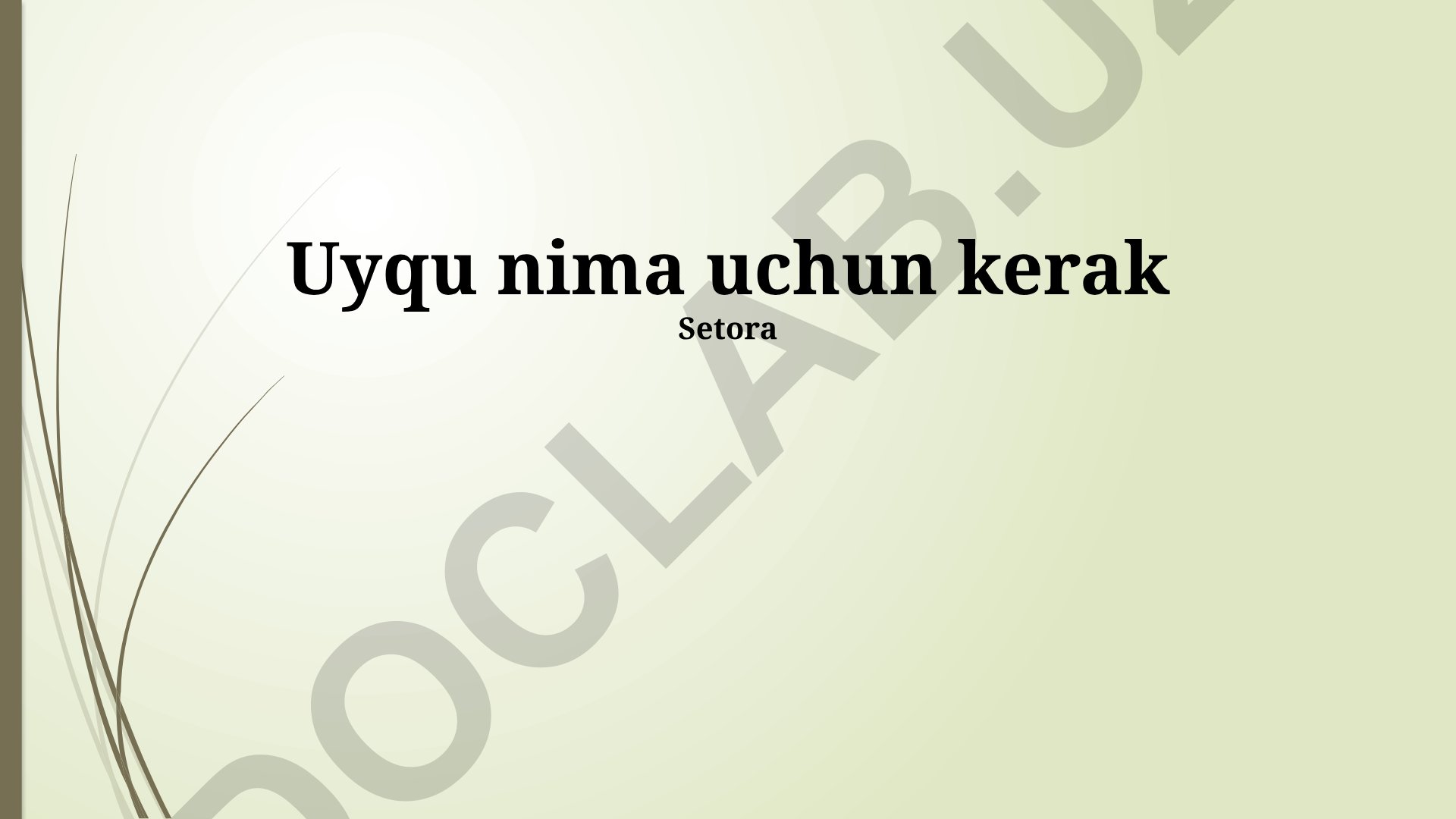 Uyquning fiziologik funksiyalari va ahamiyati