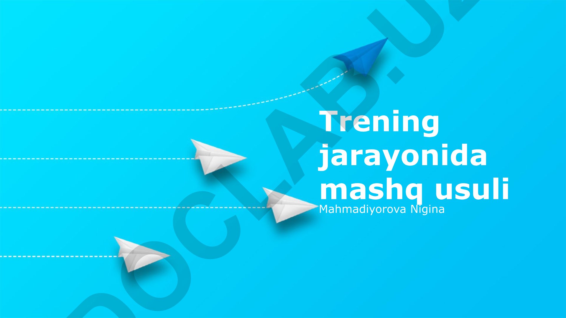 Trening jarayonida mashq usuli va samaradorlikni baholash
