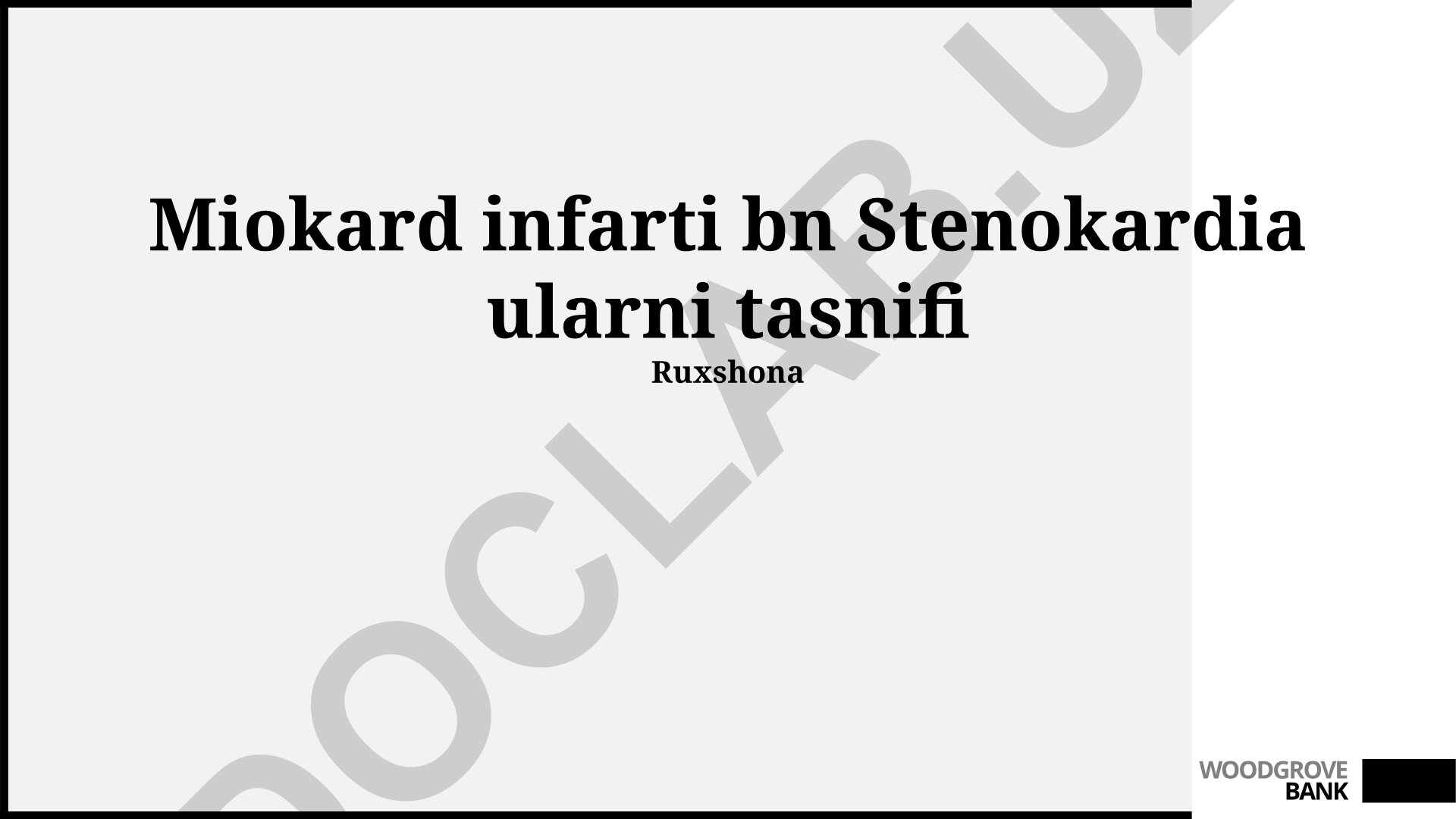 Miokard infarkti va angina pektorisining klinik ko'rinishlari va davolash usullari