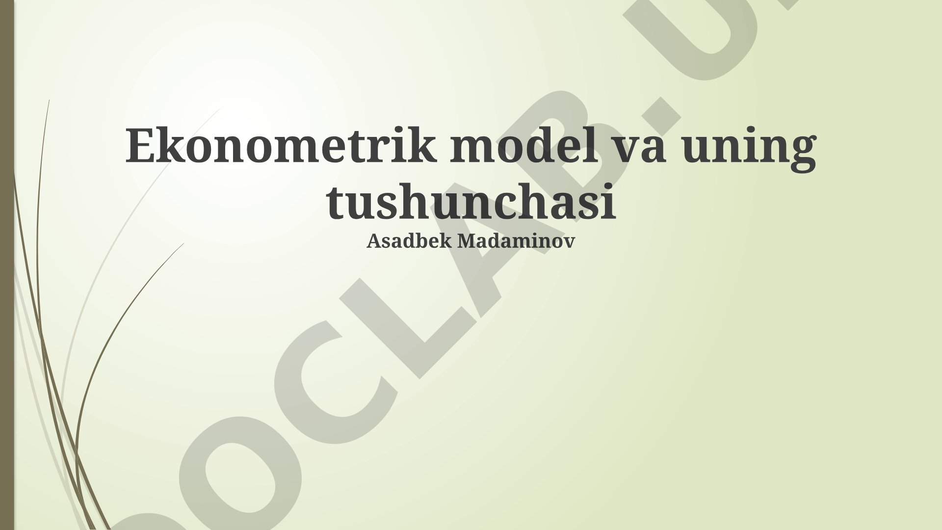 Ekonometrik model va uning tushunchasi