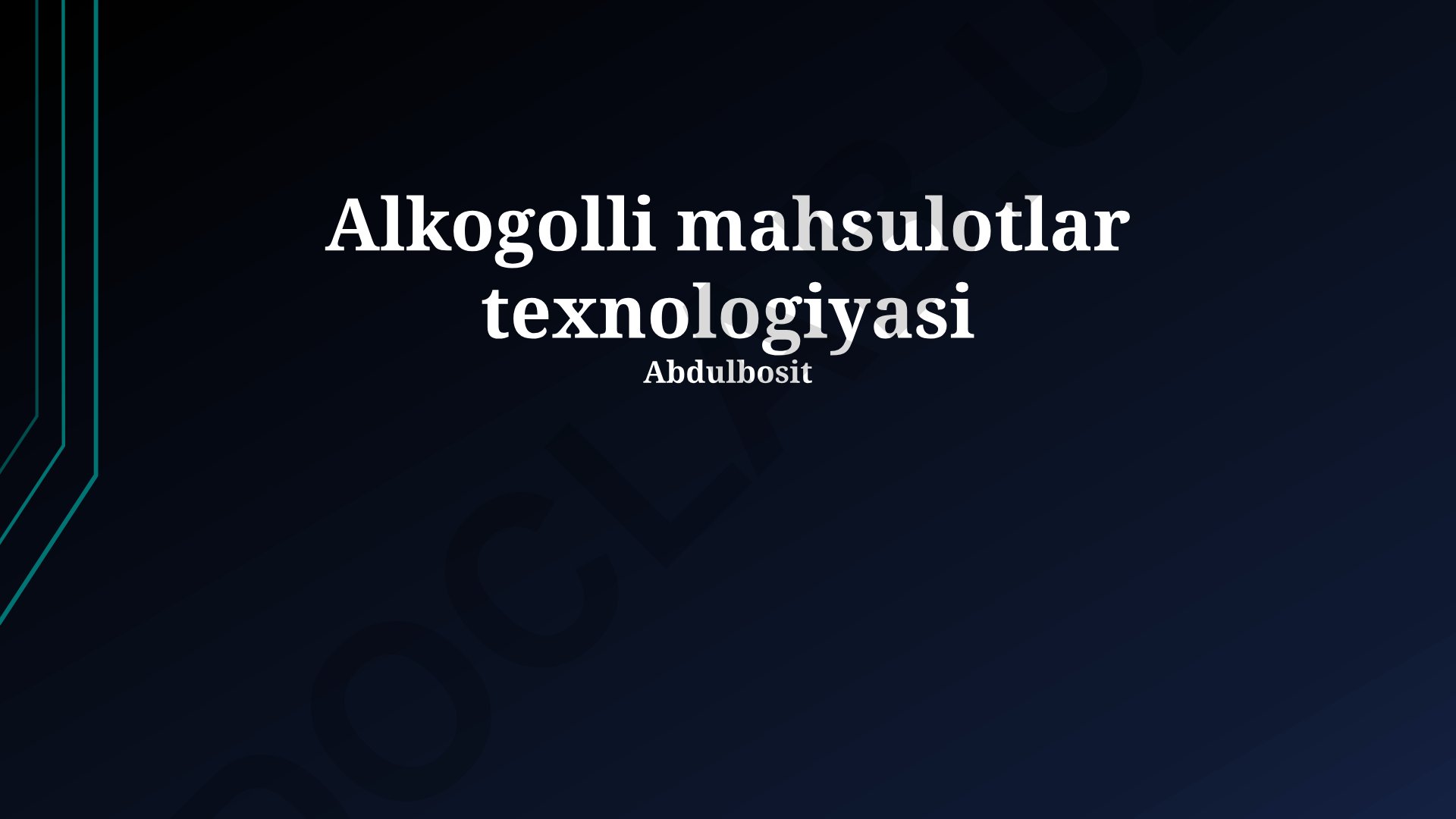 Alkogolli ichimliklar ishlab chiqarish texnologiyasi