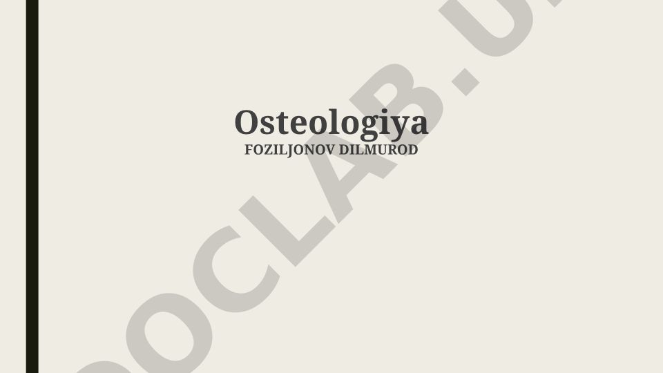 Suyak anatomiyasi, fiziologiyasi va patologiyalari