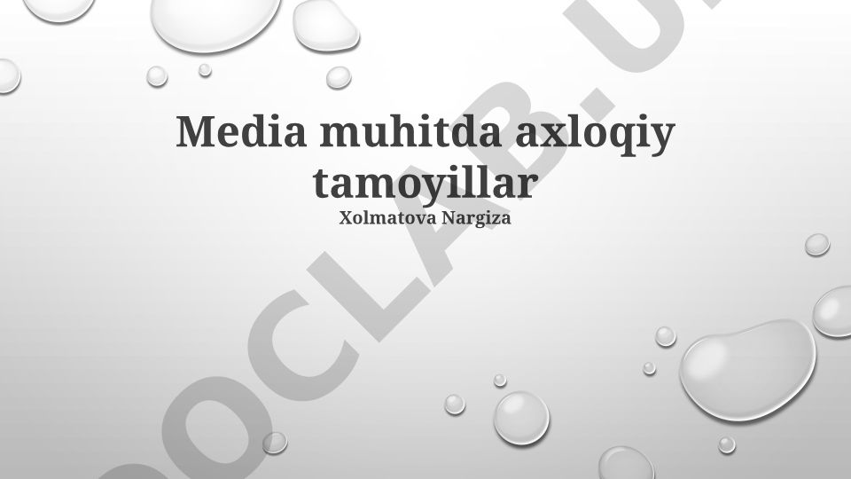 Media muhitda axloqiy tamoyillar