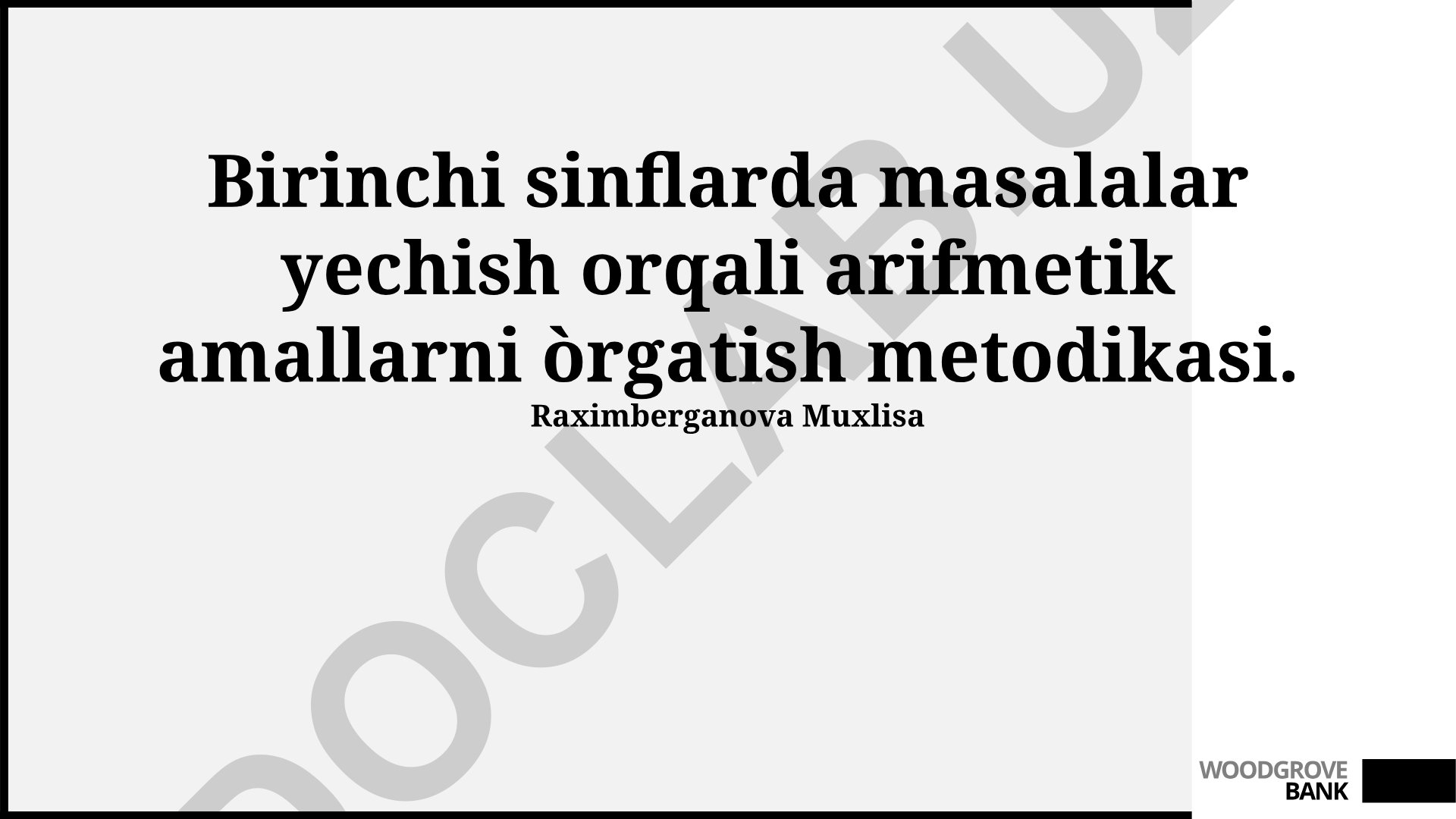 Birinchi sinflarda masalalar yechish orqali arifmetik amallarni o'rgatish metodikasi