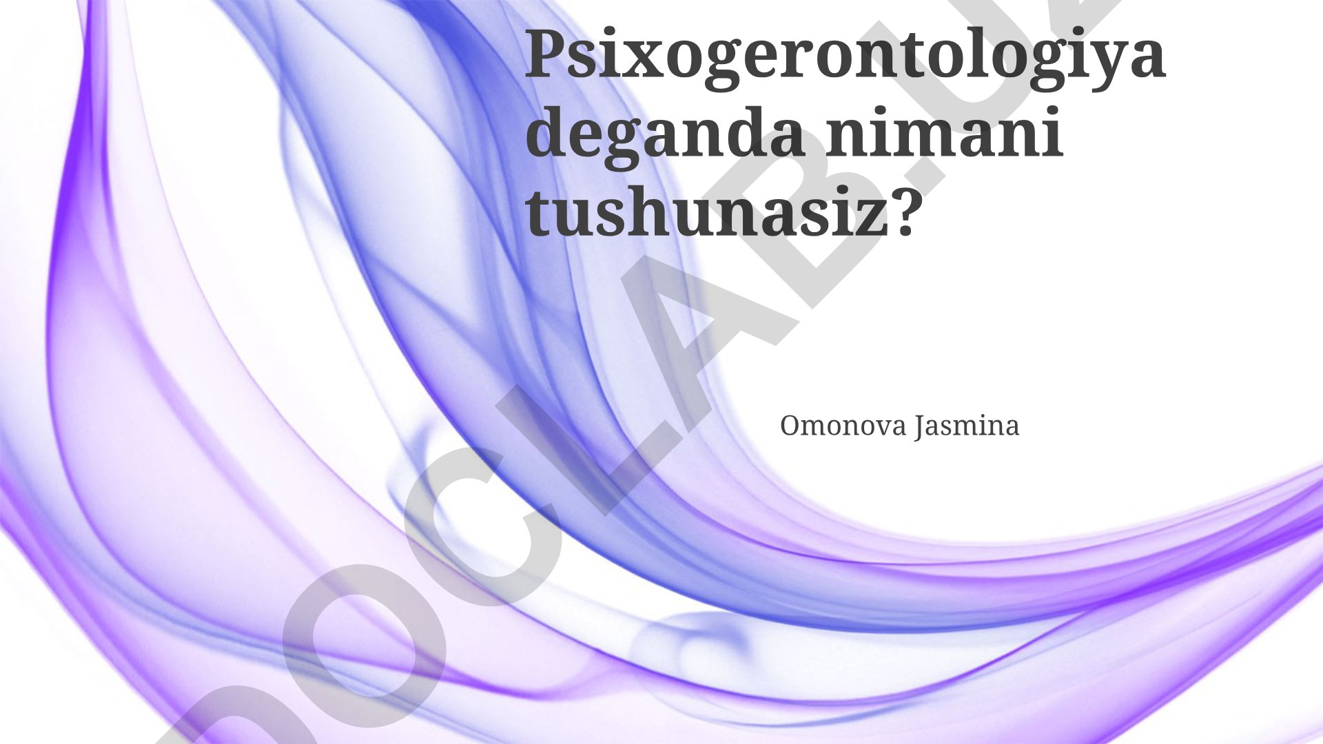 Psixogerontologiya: tushunchalar va amaliy qo'llanilishi