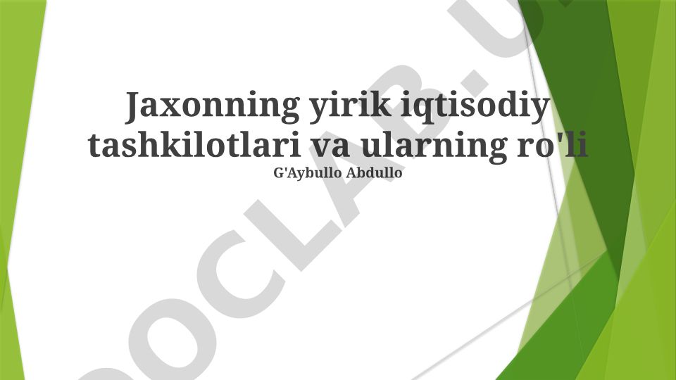 Jaxonning yirik iqtisodiy tashkilotlari va ularning ro'li