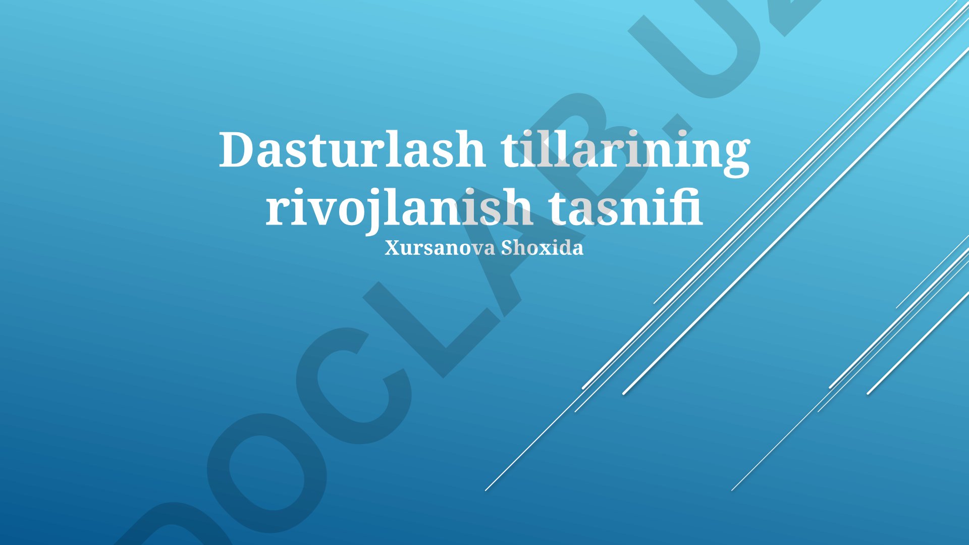 Dasturlash tillarining rivojlanish tasnifi