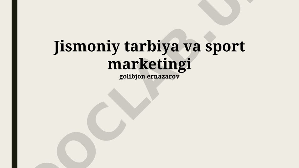 Jismoniy tarbiya va sport marketingi