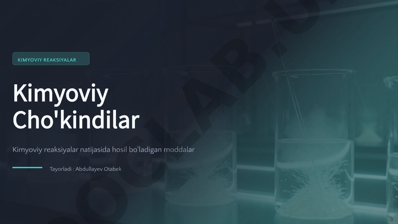 Kimyoviy reaksiyalar va cho'kindilar