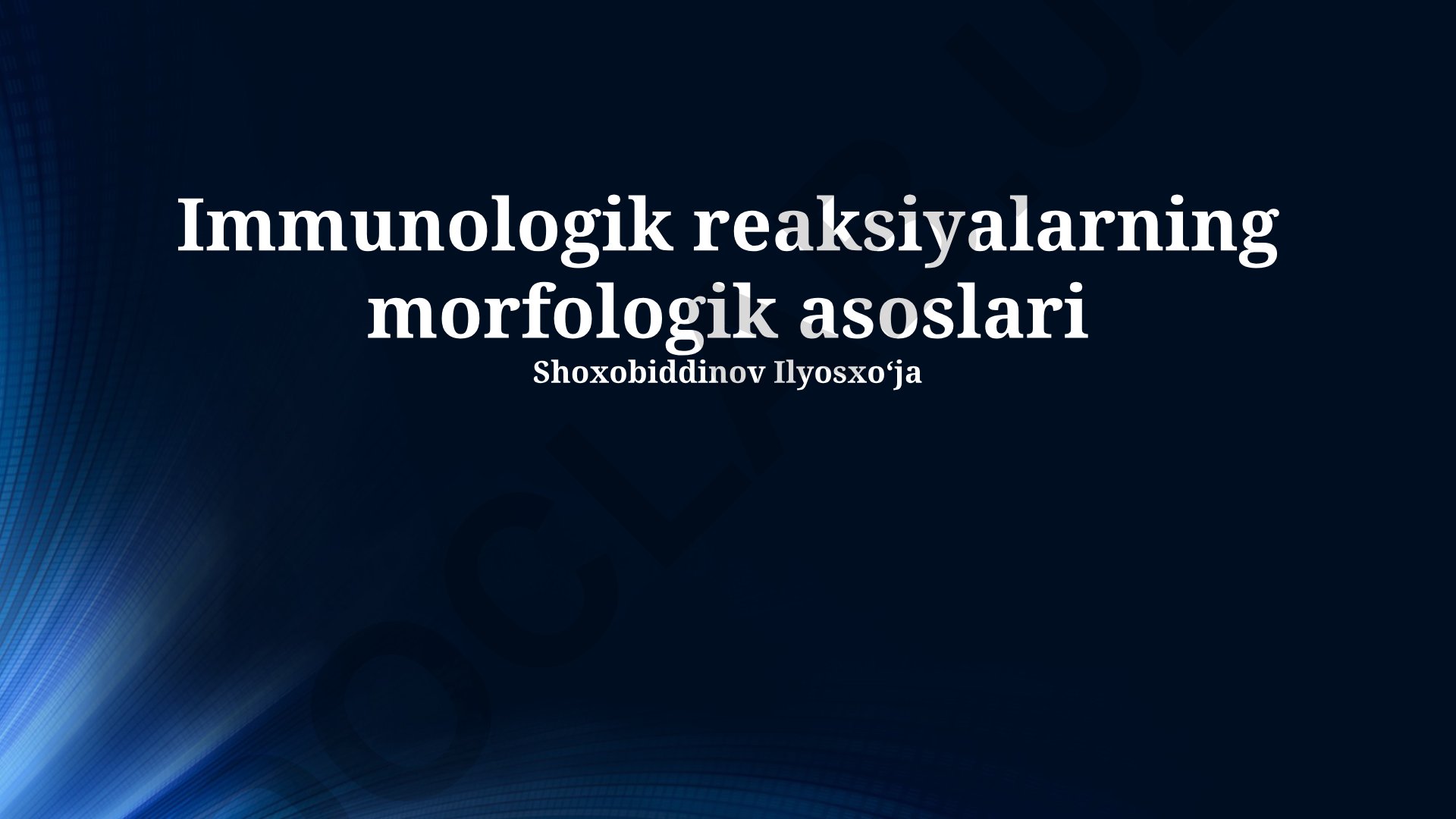 Immunologik reaksiyalarning morfologik asoslari