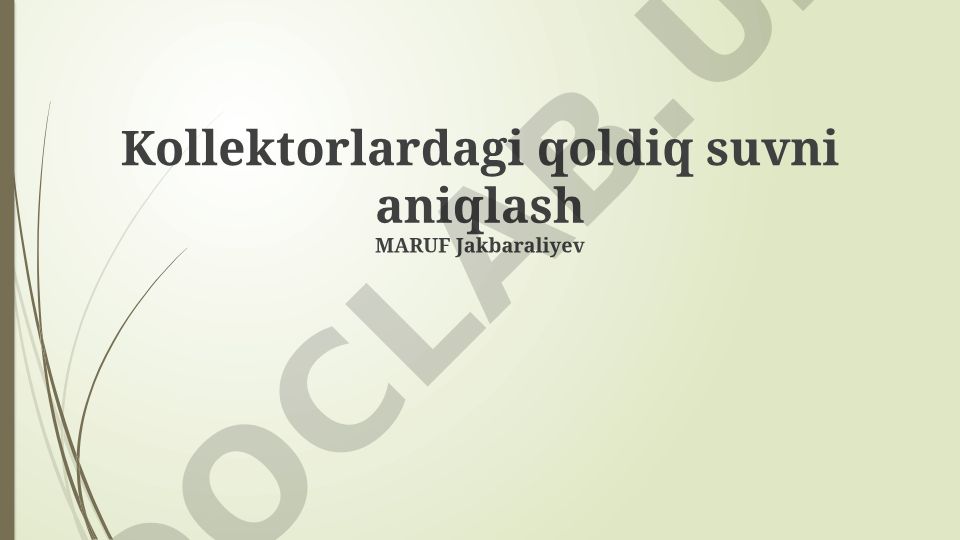Kollektorlardagi qoldiq suvni aniqlash usullari va xavfsizlik choralari