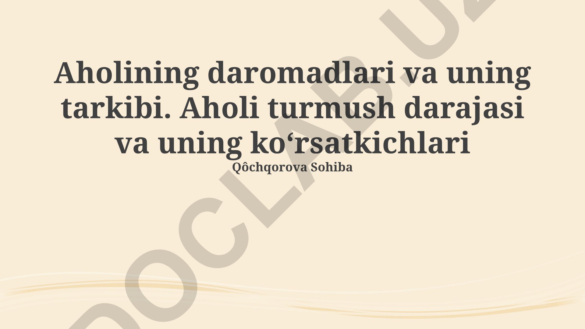 Aholi daromadlari, hayot darajasi va tengsizlik ko'rsatkichlari
