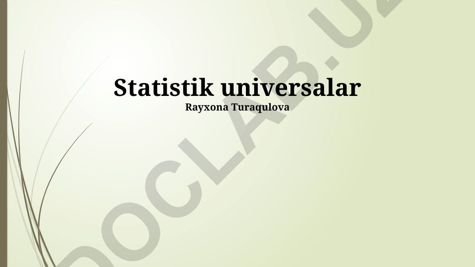 Statistika usullari va amaliyotlari