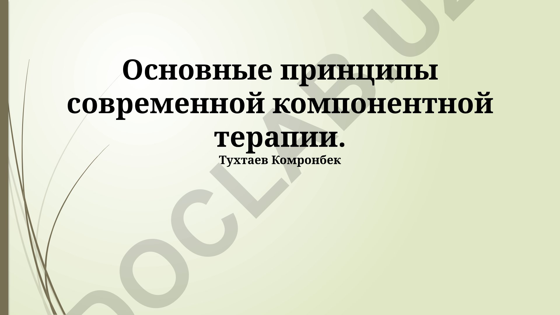 Основные принципы современной компонентной терапии