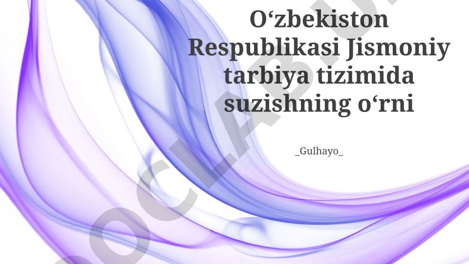 O‘zbekiston Respublikasi Jismoniy tarbiya tizimida suzishning o‘rni