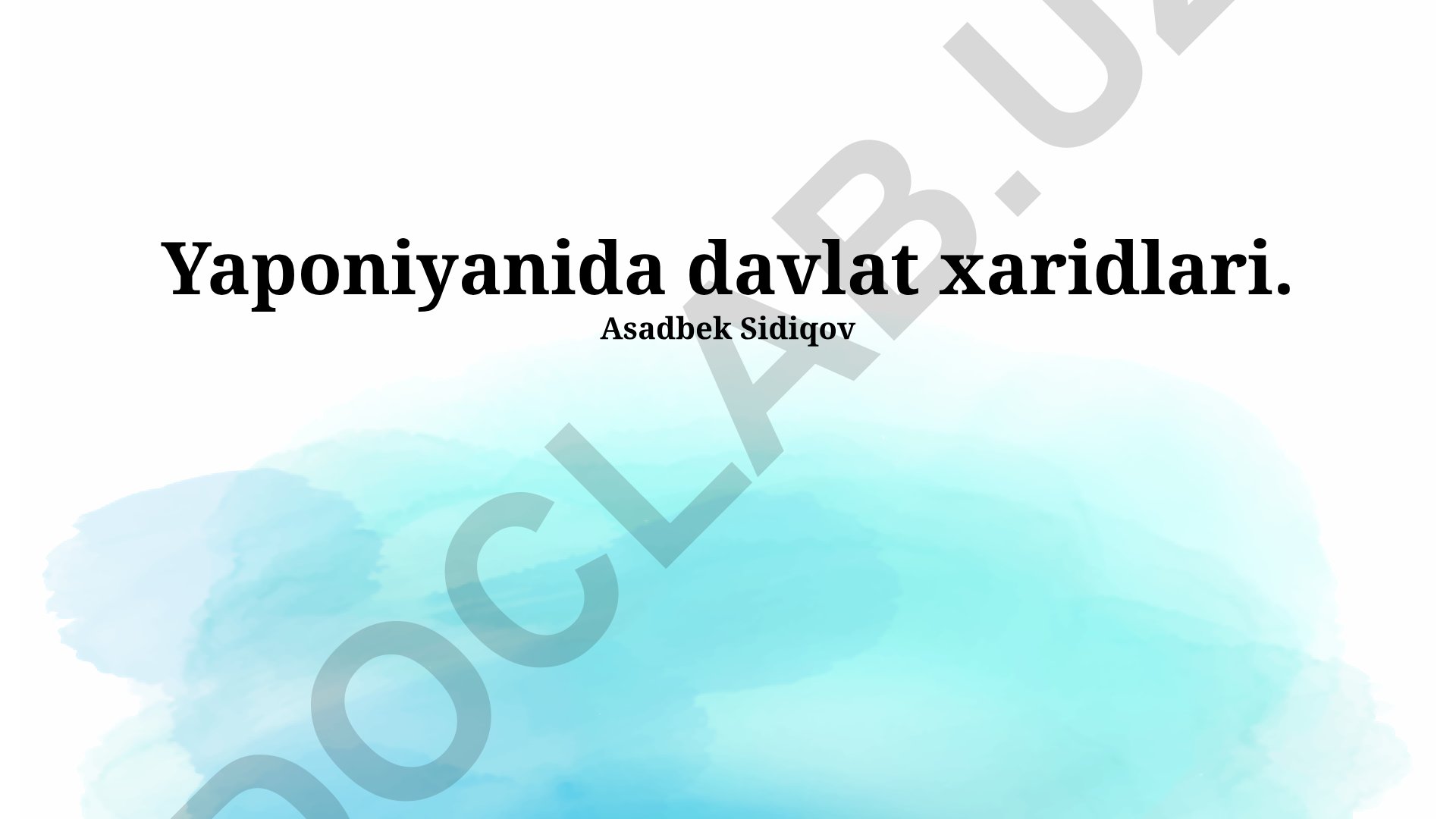 Yaponiyada davlat xaridlari tizimi va xalqaro ishtirokchilar