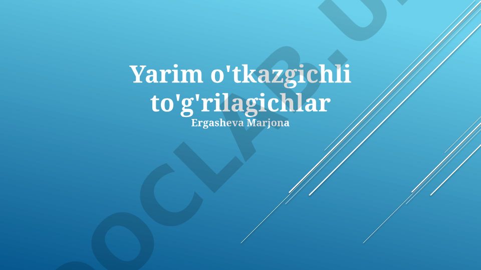 Yarim o'tkazgichli to'g'rilagichlar