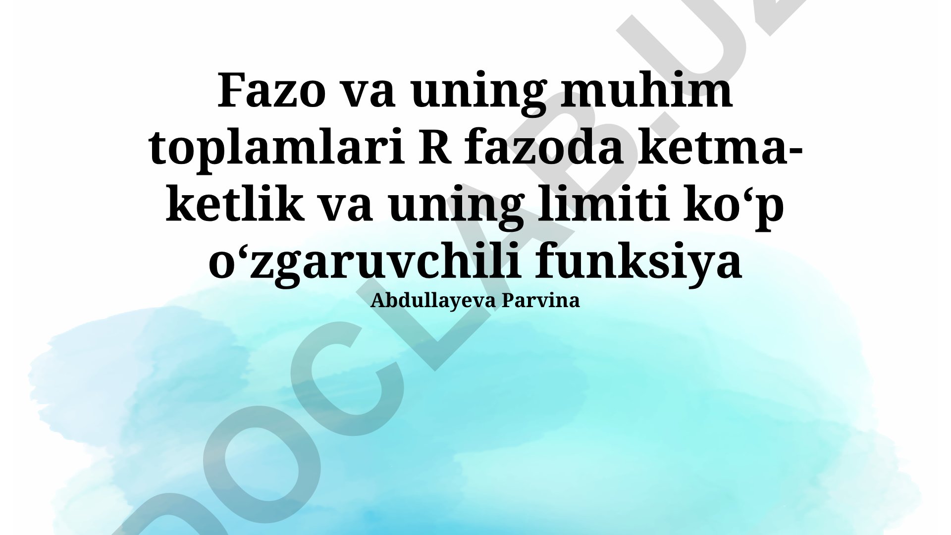 R fazoda ketma-ketlik va uning limiti koʻp oʻzgaruvchili funksiya
