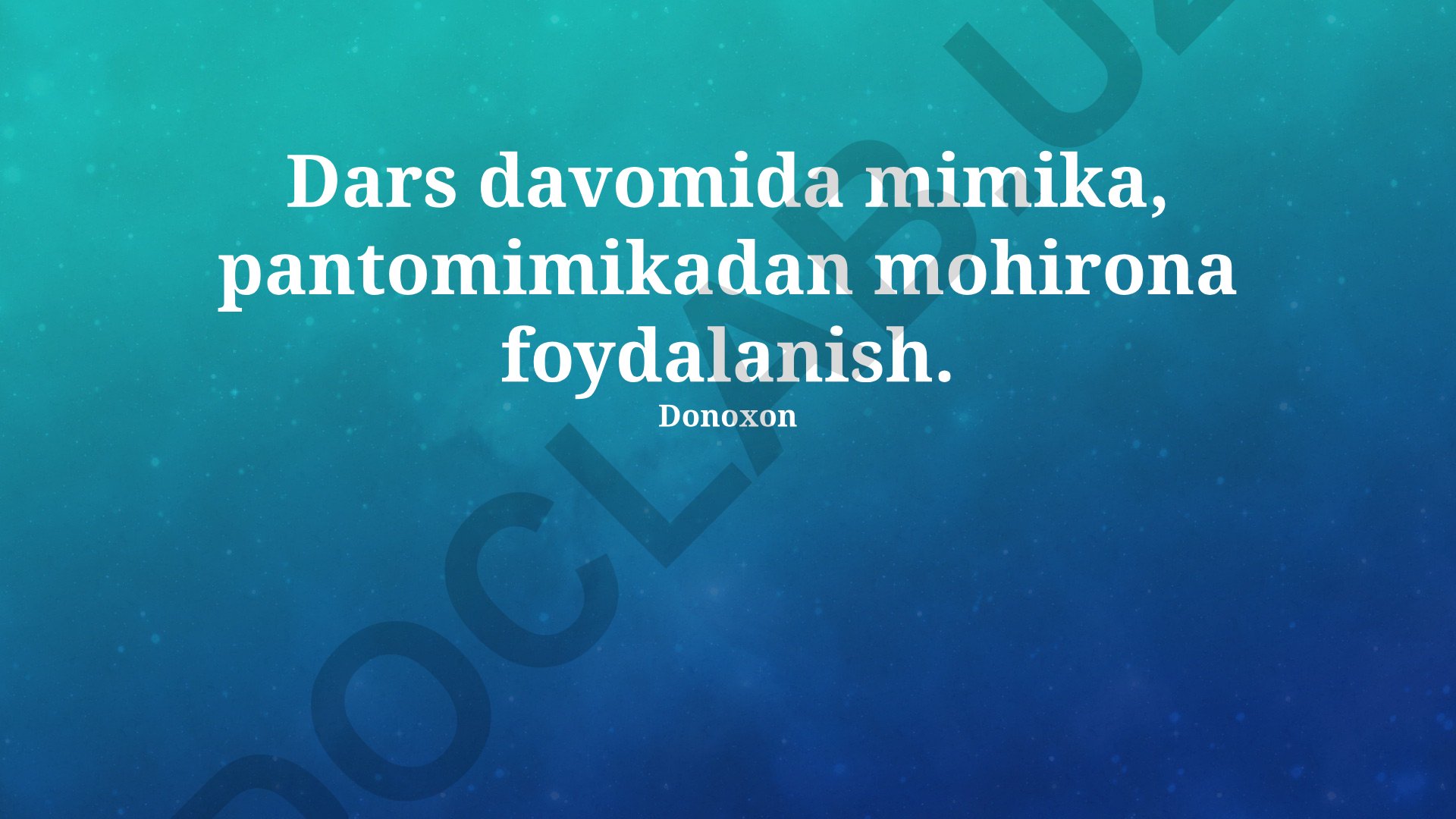Mimika va pantomimikadan sahna san'atida foydalanish