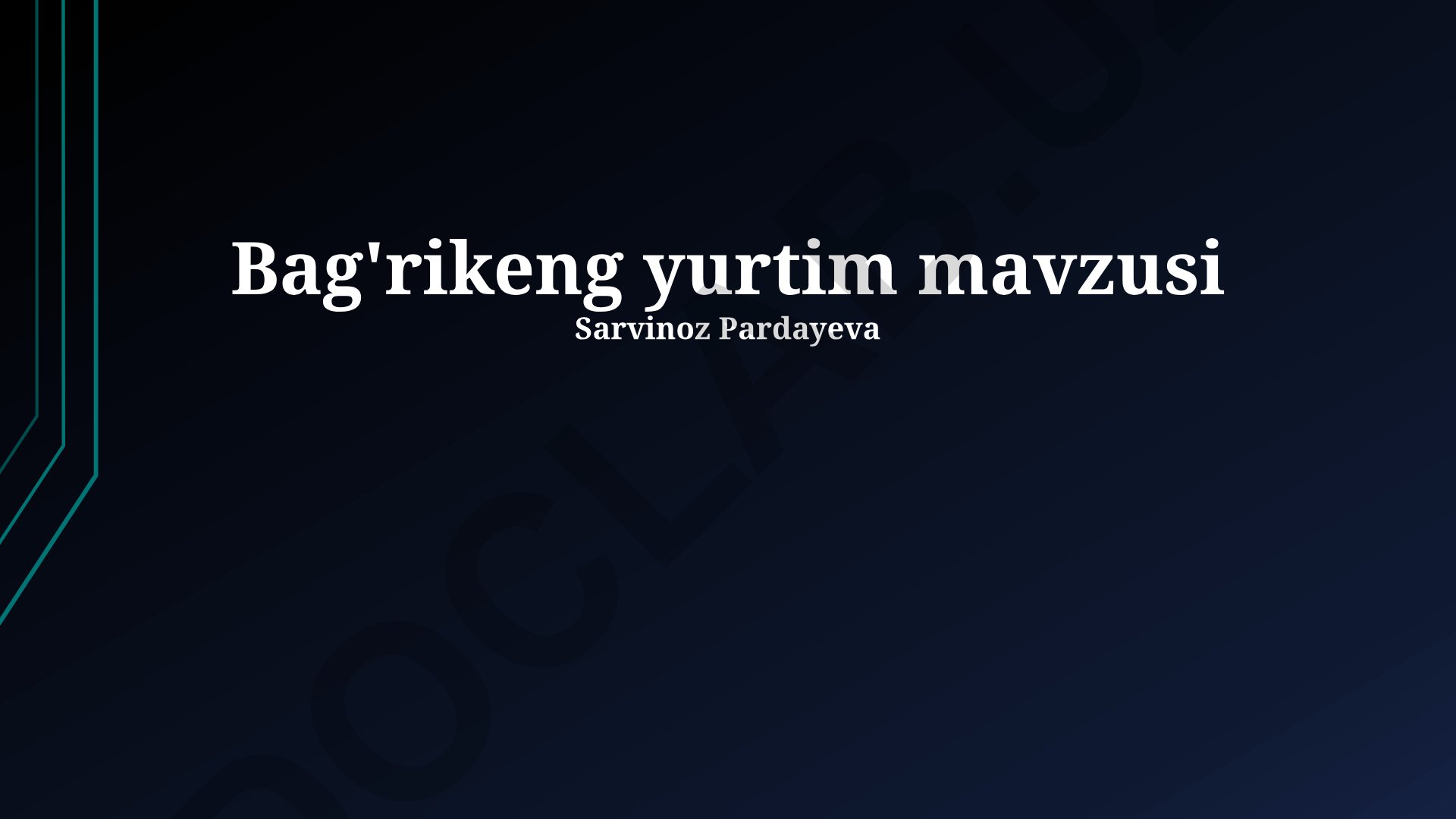 Bag'rikeng yurtim mavzusi