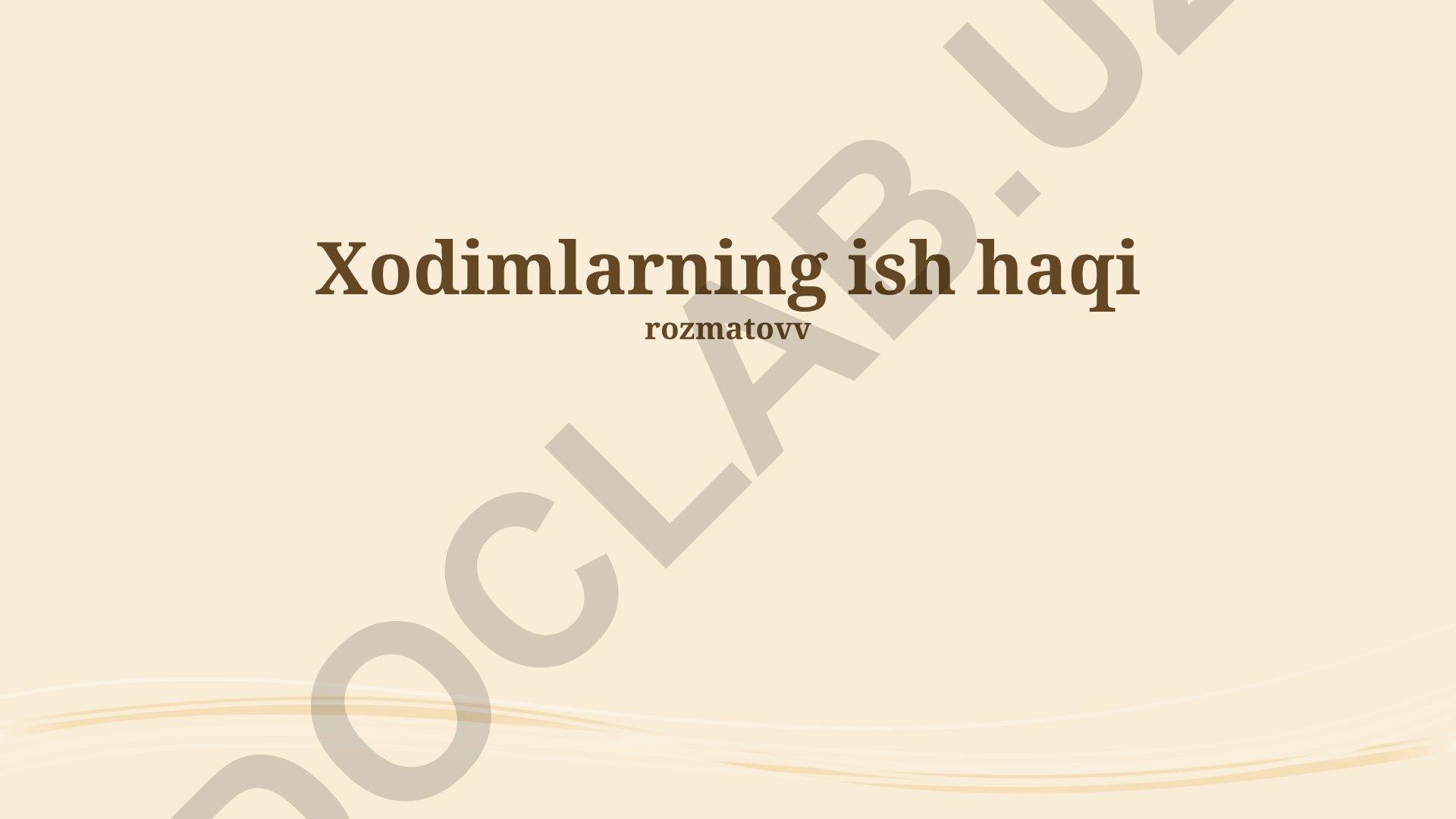 Xodimlarning ish haqi va maosh tizimlari