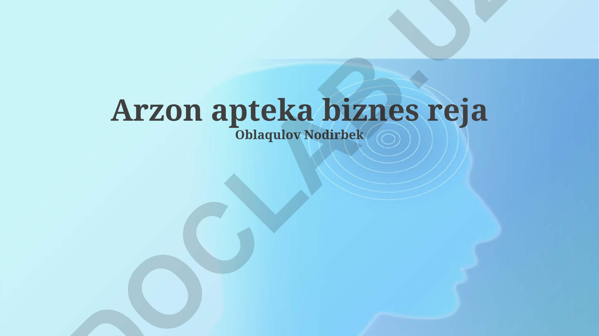 Arzon apteka biznes rejasi