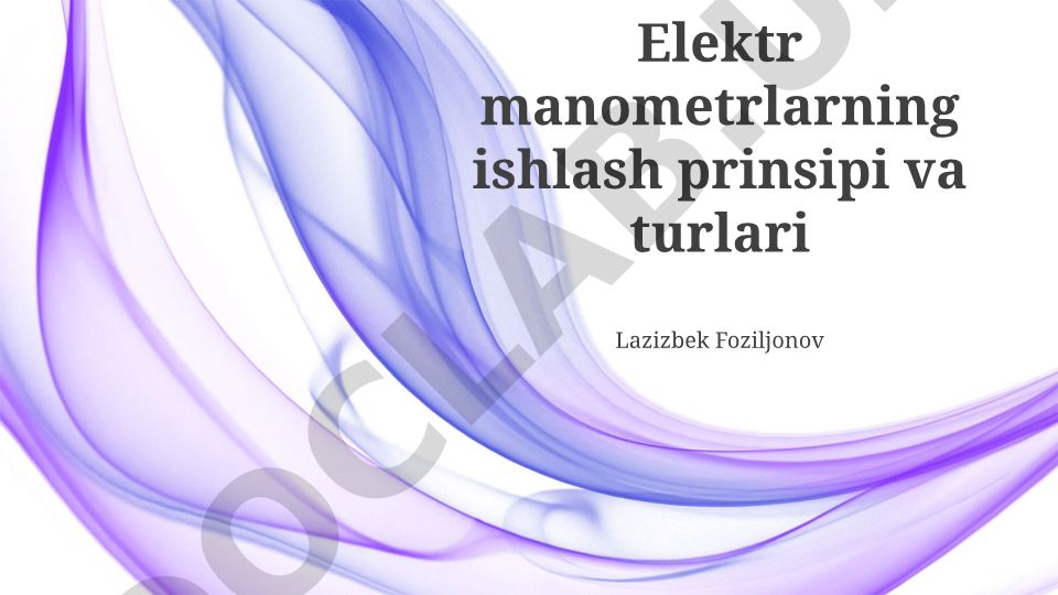 Elektr manometrlarning ishlash prinsipi va turlari
