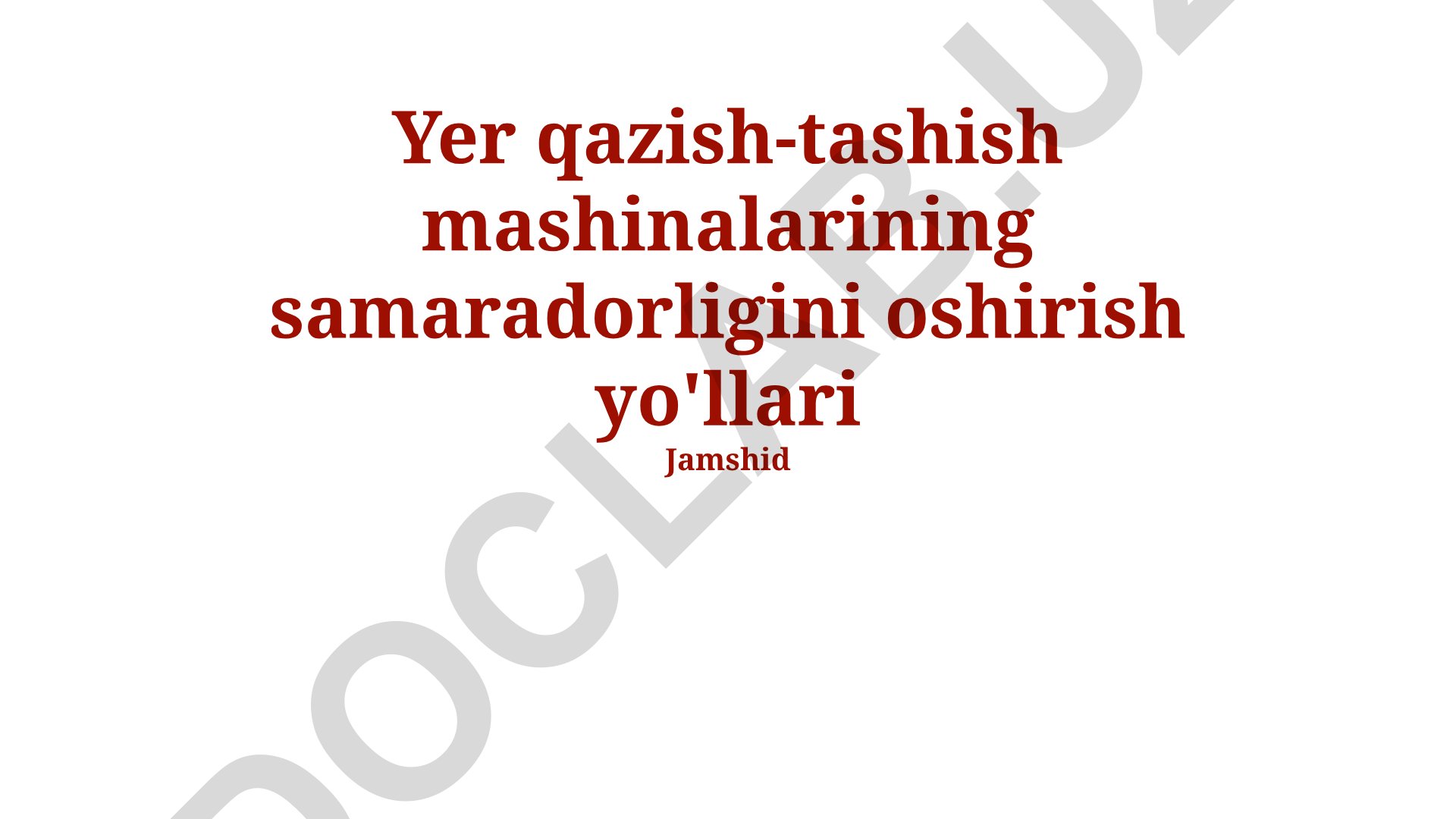 Yer qazish-tashish mashinalarining samaradorligini oshirish yo'llari