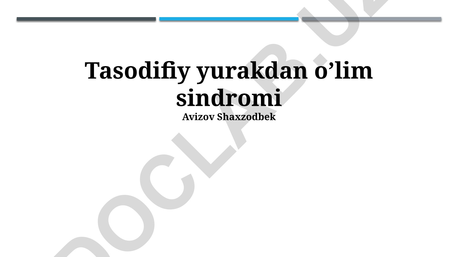 Tasodifiy yurakdan o'lim sindromi: xavf omillari, tashxis va davolash