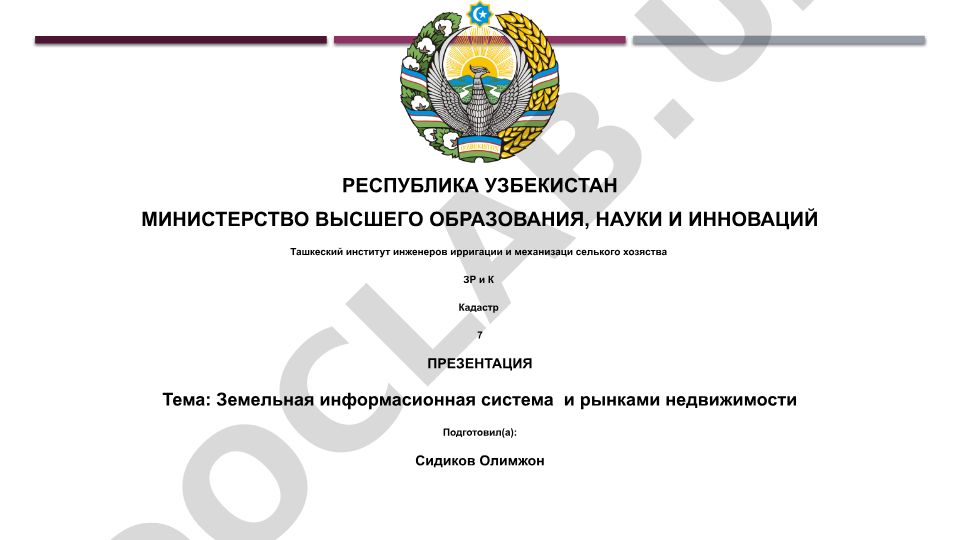 Земельная информационная система и рынок недвижимости