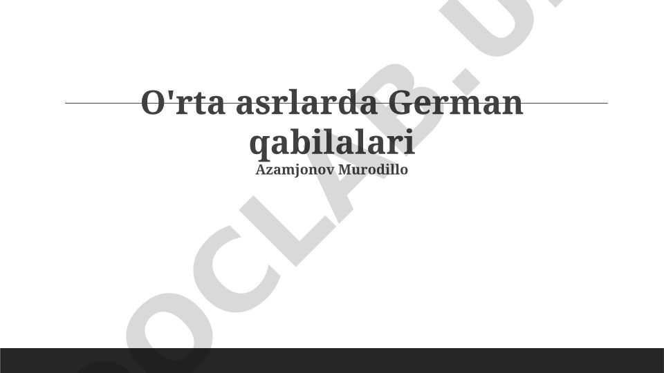 O'rta asrlarda German qabilalari
