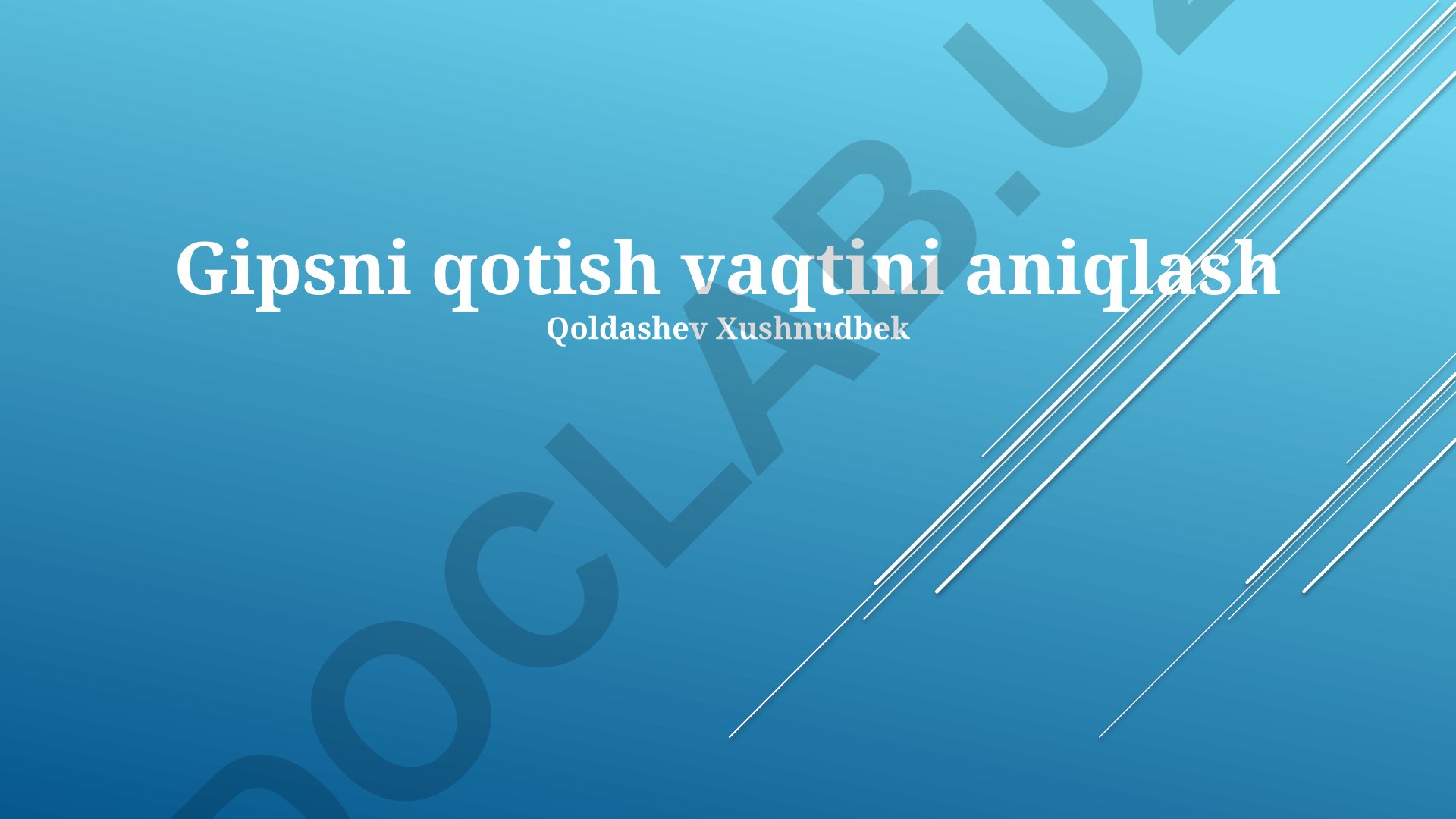 Gipsni qotish vaqtini aniqlash