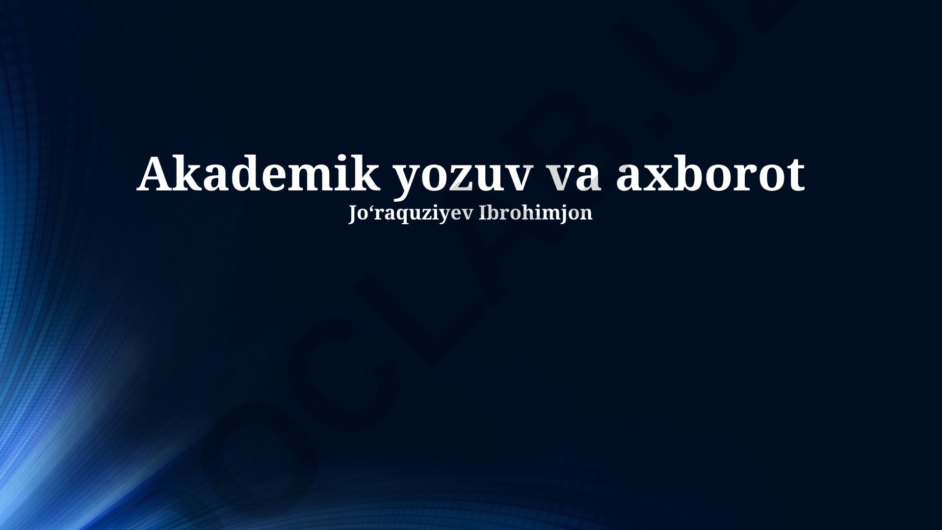 Ilmiy yozuv va axborot