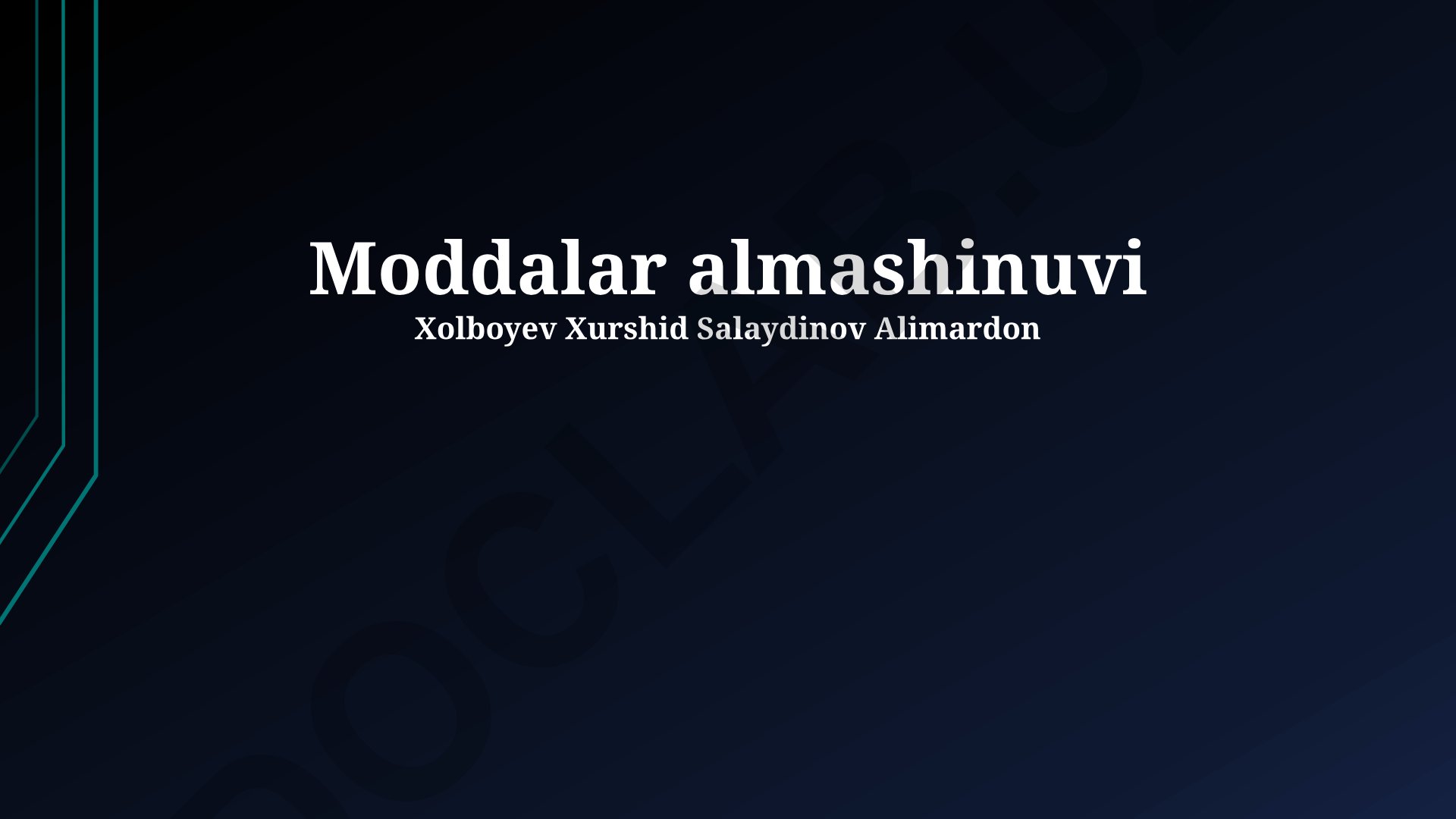 Moddalar almashinuvi va sog'liq