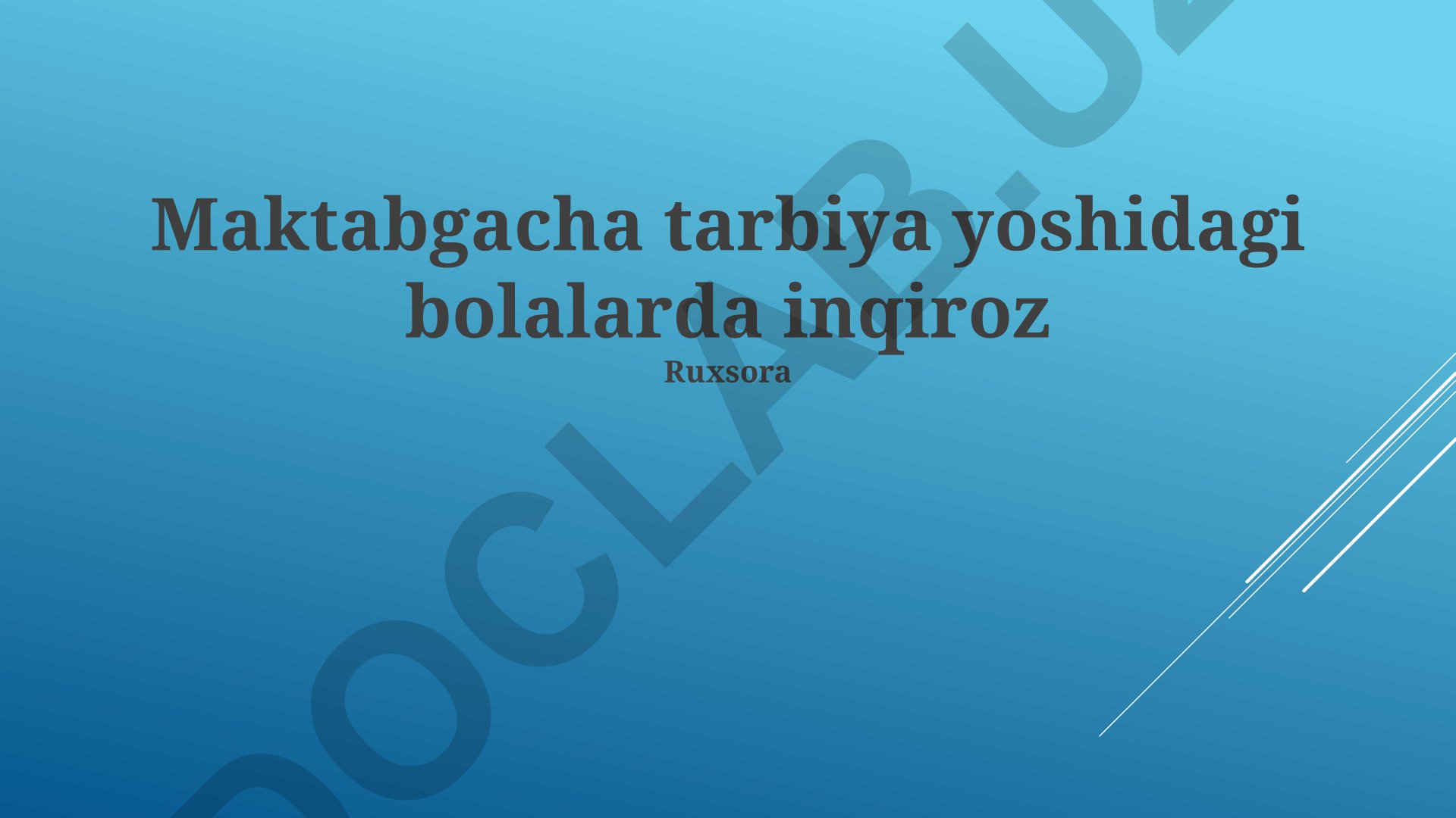 Maktabgacha tashdagi bolalarda inqirozlar va ularni yechish yo'llari
