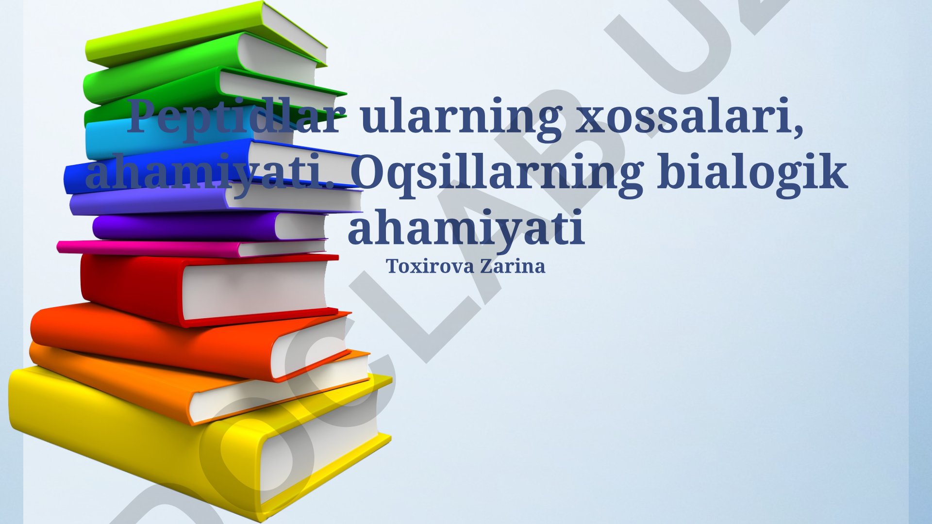 Peptidlar va oqsillarning xossalari, ahamiyati va biologik aloqalari