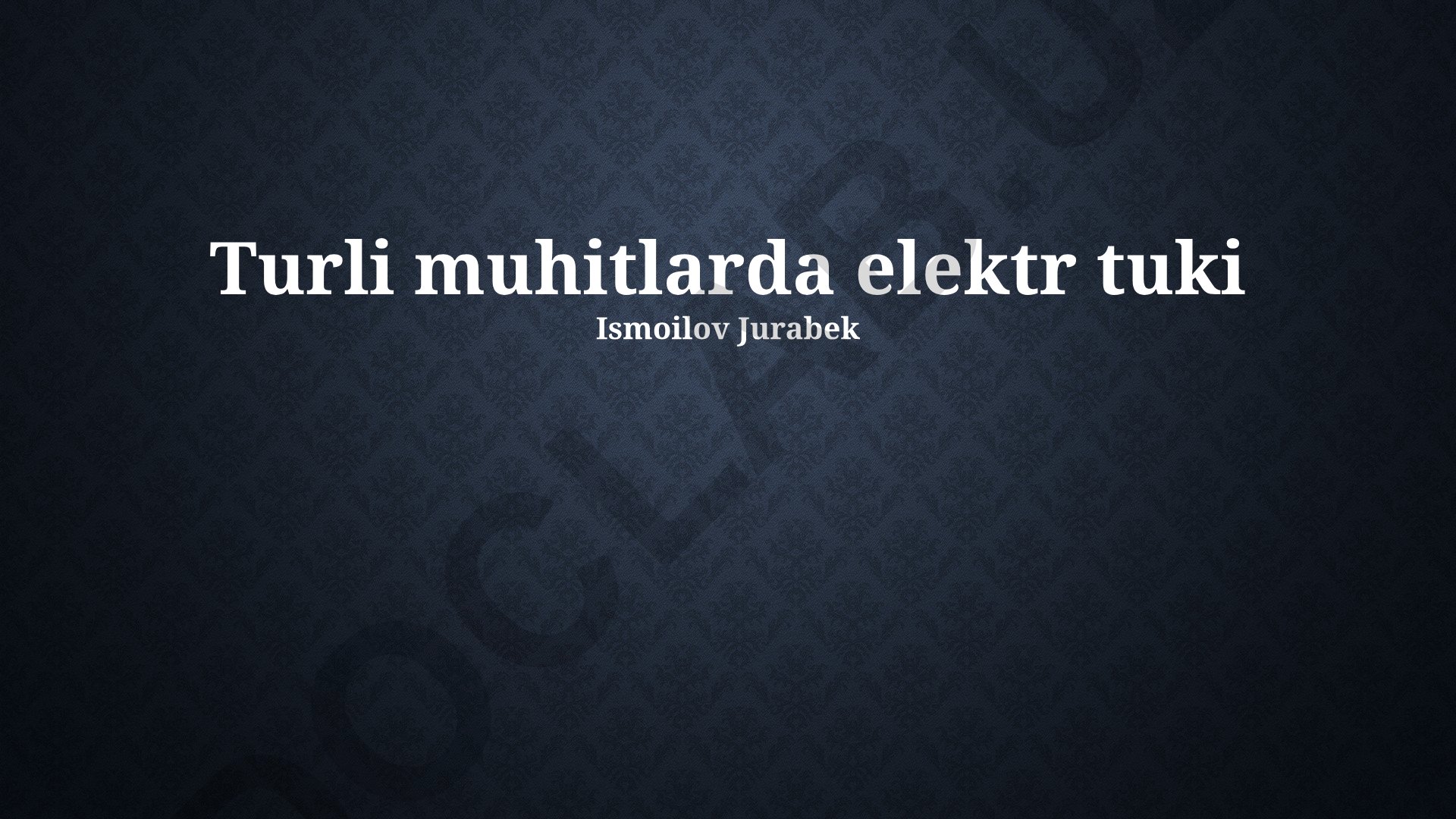 Turli muhitlarda elektr toki