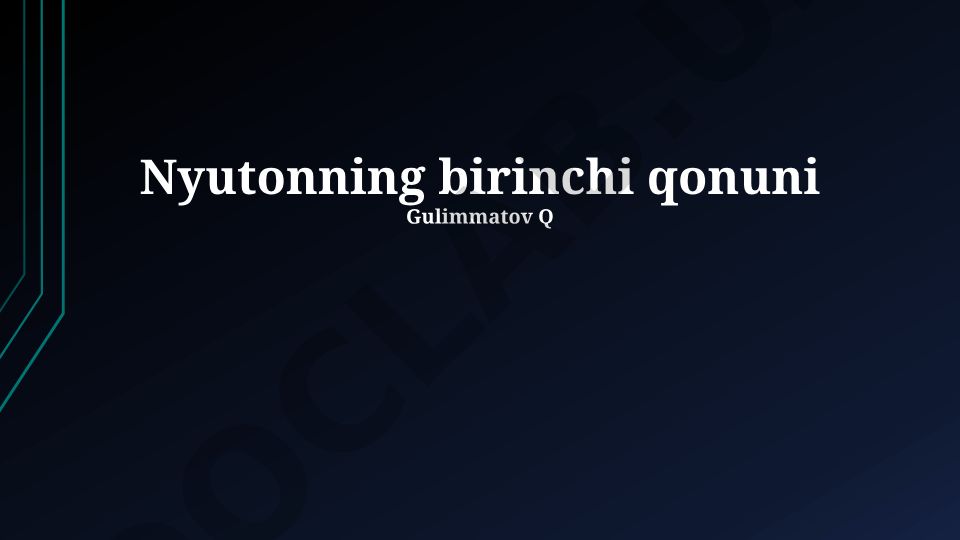 Nyutonning Birinchi Qonuni: Ta'rif, Misollar va Amaliy Qo'llanilishi