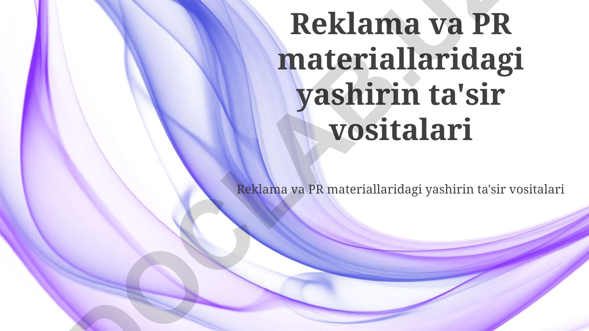 Reklama va PR materiallaridagi yashirin ta'sir vositalari