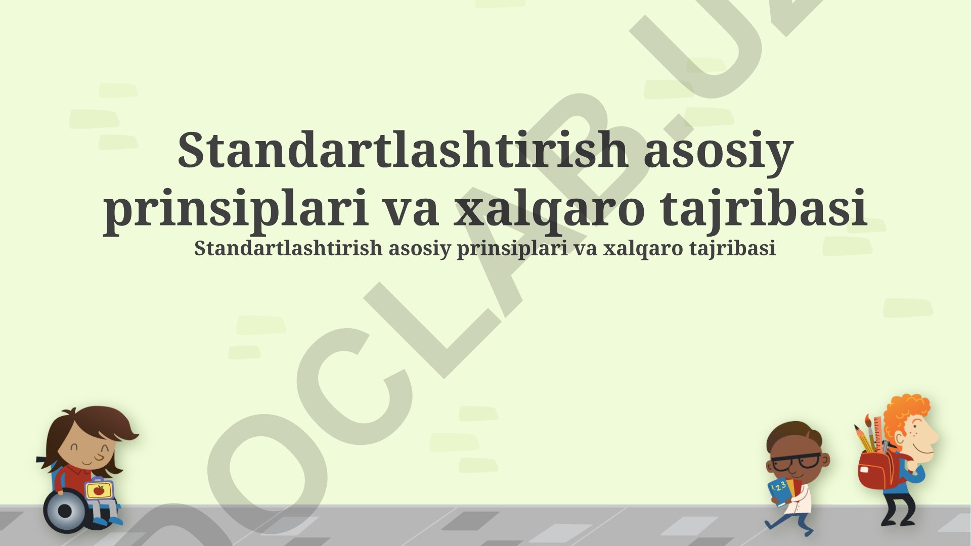 Standartlashtirish asosiy prinsiplari va xalqaro tajribasi