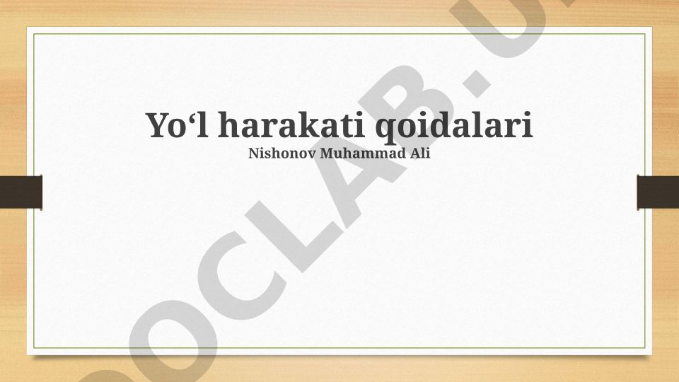 Yo'l harakati qoidalari: asosiy tushunchalar, tarix va xavfsizlik