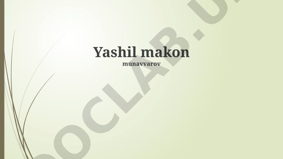 Yashil makonlar: ta'lim, huquqiy jihatlar va bolalar rivojiga ta'siri
