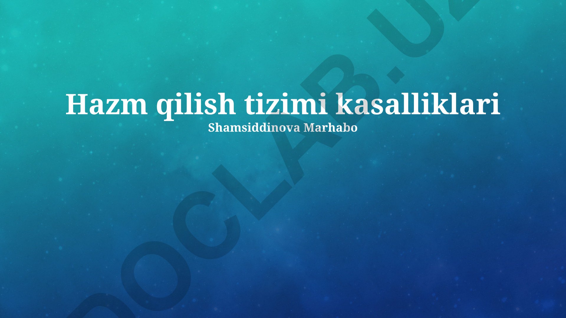 Hazm qilish tizimi kasalliklari